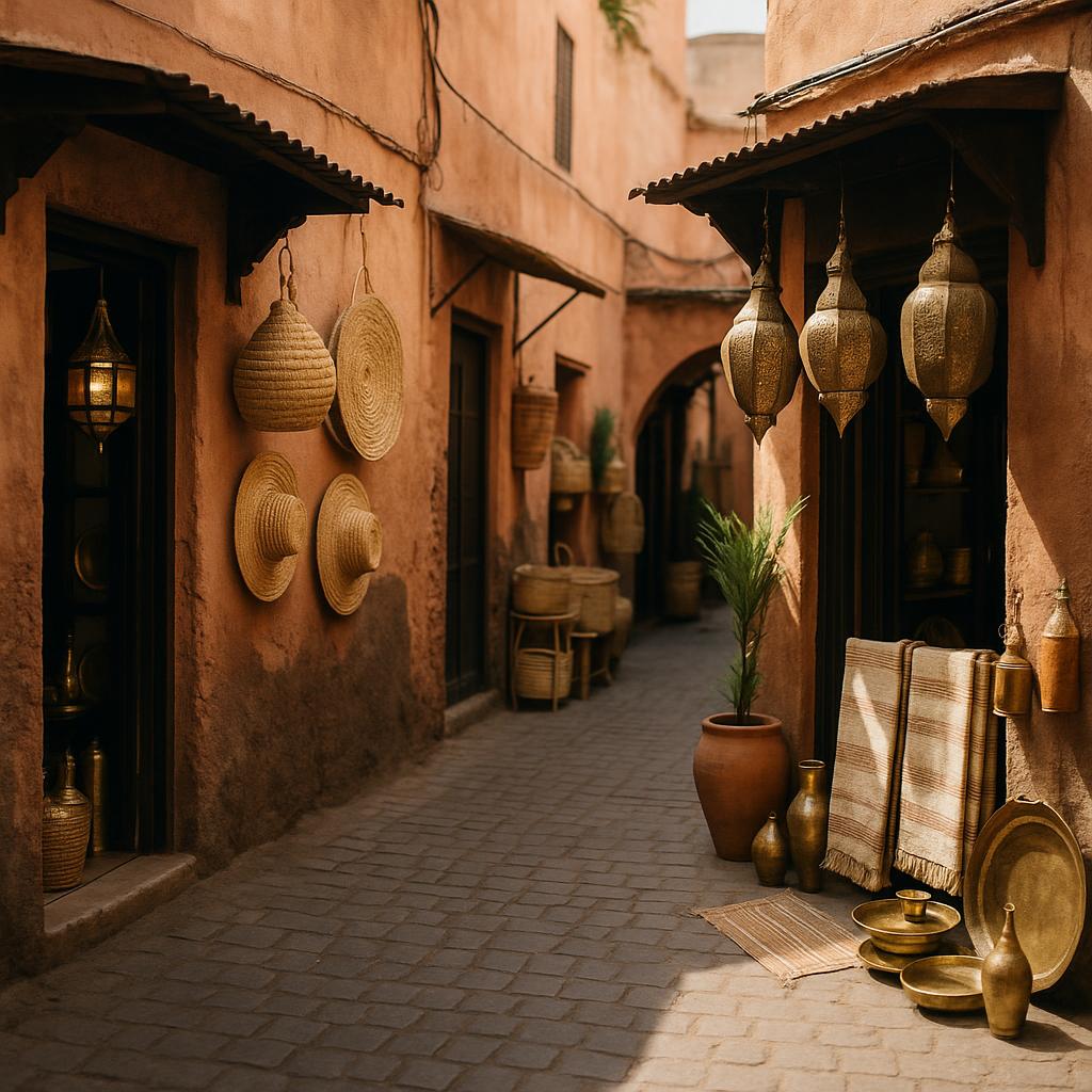 Stylish street life in Marrakech near premium cafes